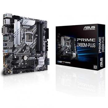 ASUS Prime Z490M-PLUS - Placa Base mATX Intel de 10a Gen LGA 1200 con VRM de 9 Fases DrMOS, Cabezal RGB, LAN IC- Intel I129-V, USB 3.2 Gen 2, USB 3.2 Gen 1, Dual M.2, Fan Xpert 4, Armoury Crate