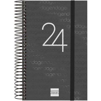 Finocam Agenda Espiral Year E5 Día Página 2024 Negro Español 117x181mm 1 Día por Página