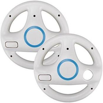 Juego de 2 volantes de carreras negros para mando Wiimote de consola Nintendo Wii