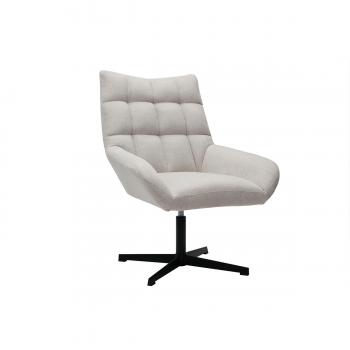Sillón giratorio de diseño efecto aterciopelado texturizado beige KING