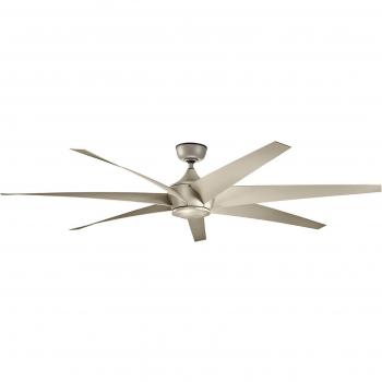 Ventilador de Techo Lehr 203cm con Luz LED Integrada, Control Remoto, IP44, Plata Envejecida