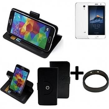 TOP SET: 360° Funda Smartphone para ZUK Z1, negro + anillo protector | Función de stand Caso Monedero BookStyle mejor precio, mejor funcionamiento - K-S-Trade