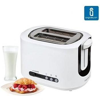 Aigostar Brotchen White 30HMC - Tostador de dos rebanadas en color blanco. 850 watios. Libre BPA. Diseño exlusivo.