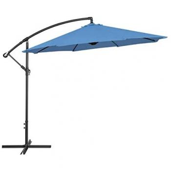 Sombrilla de Semáforo Inclinable Azul Ø 300 cm con Protección UV 50+