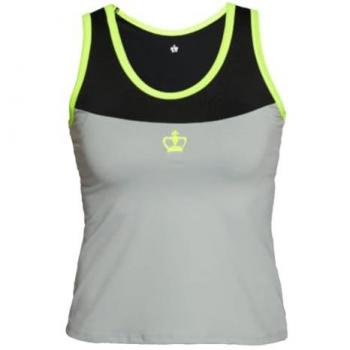 Camiseta de Pádel Mujer Black Crown Galicia Gris y Negro - Tejidos Poliamida y Elastano - Ligereza, Movilidad y Comodidad dentro de la Pista - Transpirable