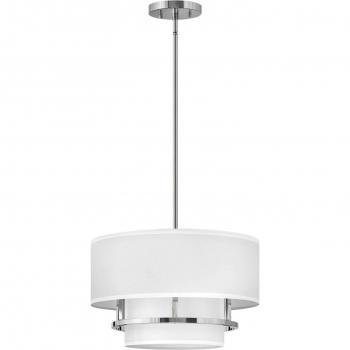 Lámpara colgante HINKLEY Graham Duo Mount 3 luces Ø 40,6cm níquel pulido