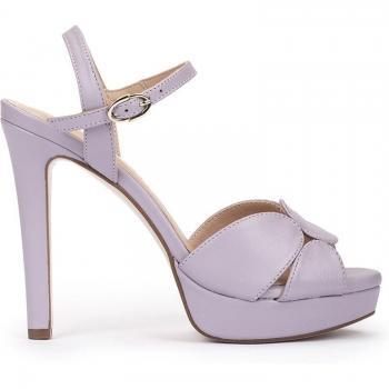 Sandalias de tacón con plataforma de piel en color lila - modelo BALI