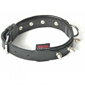 Collar para perro de cuero de vaca con remaches y súper confort (75cm x 55mm)