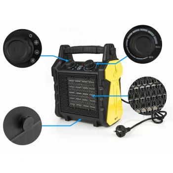 Calefactor eléctrico portátil Geko 2 kW, eficiente para calentar espacios pequeños, ideal para uso doméstico y oficinas
