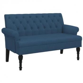 Banco con respaldo tela azul 120x62x75,5 cm vidaXL