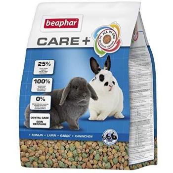 BEAPHAR - CARE+ - Super Prenium feed for extruded rabbits - 25% fiber - Palatable, without added sugar or coloring - High digestibility - Participates in the natural wear of teeth - 5 kg