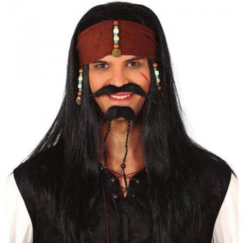 Peluca de Pirata con Pañuelo y Cuentas