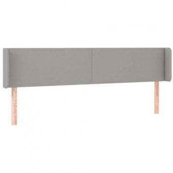 Cabecero de cama tapizado con LED gris claro 183x16x78/88 cm