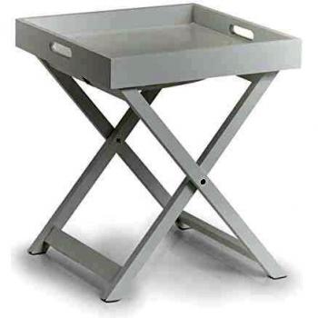 ZELLER PRESENT SCHÖNER LEBEN. PRAKTISCH WOHNEN. Mesa Auxiliar con Bandeja, MDF, Color Blanco, Madera de ingeniería, ca. 40 x 40 x 46,5 cm
