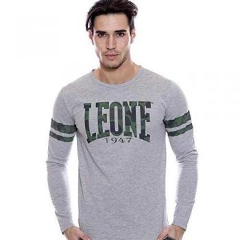 Leone - Leone 1947 Apparel Insert Camou Camiseta de Manga Larga para Hombre - Gris Melange