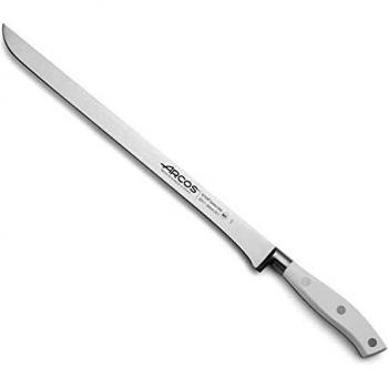 Arcos Riviera Forged 12-Inch Flexible Ham Slicing Knife with Ergonomic White Handle