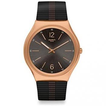 Reloj de Pulsera Swatch Hombre Skin Irony Bienne By Night SS07G102, Reloj de cuarzo para hombre, esfera negra, Movimiento de cuarzo