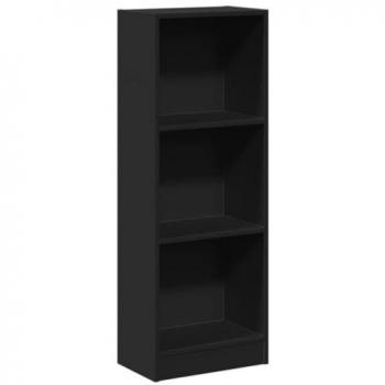 Estantería de madera de ingeniería negra 40x24x109 cm