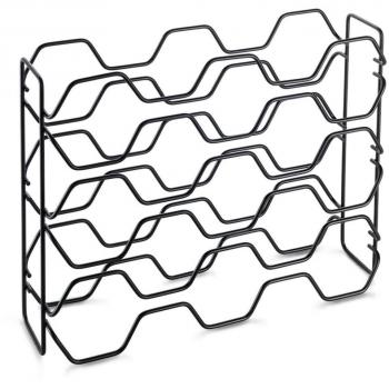 Botellero HEXAGON 15 Huecos Serie LAVA de Metaltex Color Negro
