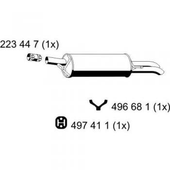 Silenciador trasero ERNST 204231 para Audi A6 C5 Avant