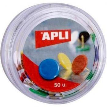 APLI 11733 - Chinchetas colores surtidos, 50 unidades
