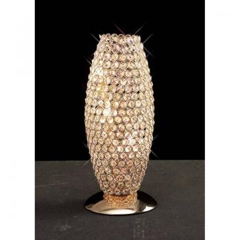 Lámpara de mesa Kos Sobremesa 3 Bombillas oro / cristal con diseño elegante, acabado en oro francés, tres bombillas y detalles en cristal