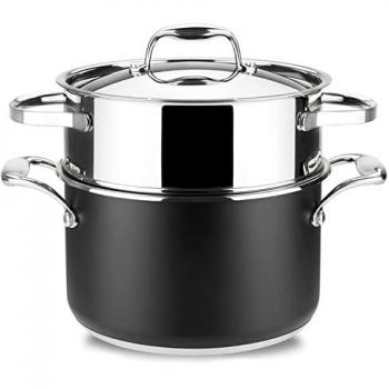 MAGEFESA Prisma Olla Vaporera 20cm, Acero Inoxidable 18/10, Apto para Inducción, Fácil Limpieza, Apto para Lavavajillas y Horno