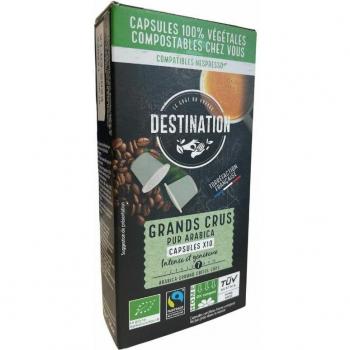 Destination Café Cápsulas Compostables Pur Arabica Grands Crus 10 Unidades