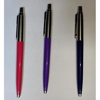 Elección de papelería Varzi desde 1956 – Parker Jotter Originals colección de bolígrafos de bola, acabados en estilo años 50, punta media, tinta azul, juego de 3