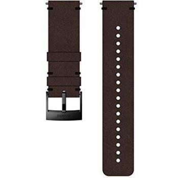 Suunto SS050232000 Correa de sustitución original para todos los relojes Suunto Spartan Sport WRH y Suunto 9, Cuero, largo: 22,7 cm, ancho: 24 mm, incluye pasadores de fijación, marrón/negro