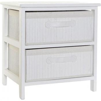Cajonera bambú paulownia 42x32x45 blanco