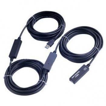 Cable extensión activo USB 3.0 macho a hembra - 15m - negro