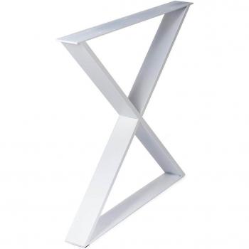 Pata Fija Soporte en Aspa Acero Estilo Industrial L para Mesa - Fabricado en acero, acabado blanco poro, medidas 78080712 mm, altura: 71,2 cm, fácil instalación