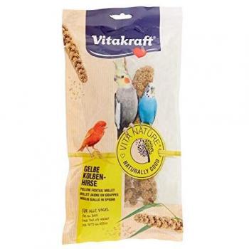Vitakraft - Vita Nature para Pájaros, Espigas de Mijo Amarillo Natural - Bolsa de 100 g