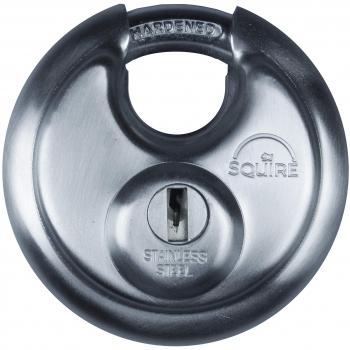 Henry Squire Hardened Boron Disc Style Stainless Steel 5 Pin Padlock, 70 mm