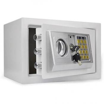 Caja Fuerte de Seguridad Coshano con Teclado Digital y Llave 2 en 1 (31x20x20cm - Blanco)