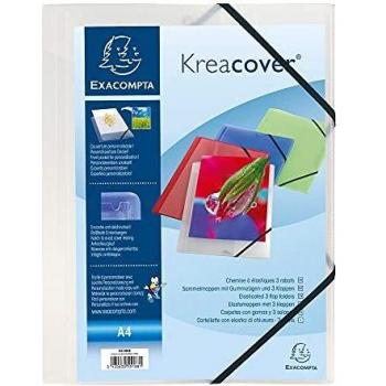 Exacompta 43008E - Kreacover Carpeta de presentación personalizable, A4, Blanco, pack de 10