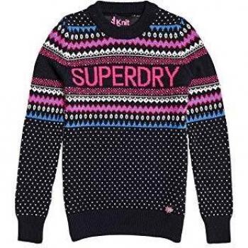 Superdry Jersey Oslo Fairisle Marino Mujer Medium Azul