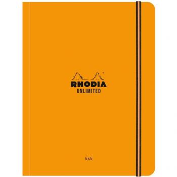 Cuaderno Unlimited A5+ - Rhodia 118758C - Cuaderno de Notas con Cuadrícula y Márgenes en Blanco - Naranja
