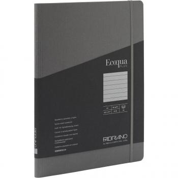 Libreta A4 Rayada Espiral Escondida Ecoqua Plus Fabriano Boutique Antracita 90g 70 hojas