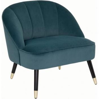 Sillón Atmosphera Naova de Terciopelo Azul Pato Elegante y Confortable