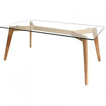 Mesa rectangular de vidrio templado - 110x60 cm - Estilo escandinavo - 45 cm de altura