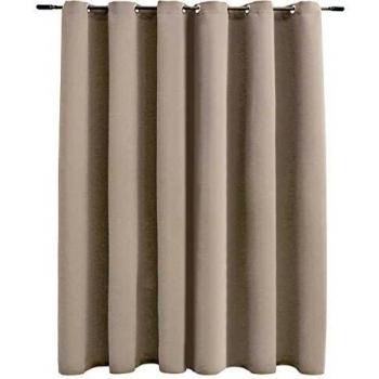 Blackout Curtain with Metal Rings Beige 290x245 cm