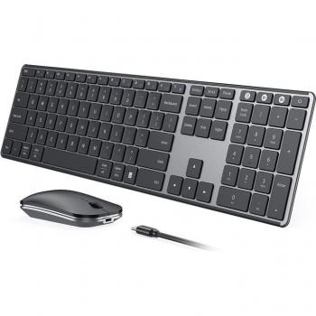 Seenda Multi-Device Rechargeable Slim Wireless Bluetooth Keyboard and Mouse Combo