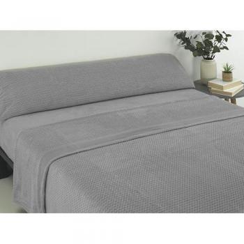 Juego de Sábanas Coralina Lisa Gris 105 cm - 3 Piezas Tacto Suave Invierno
