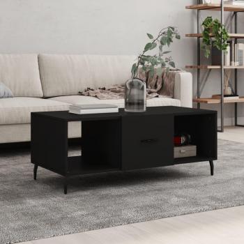 Mesa de centro madera contrachapada negra 102x50x40 cm