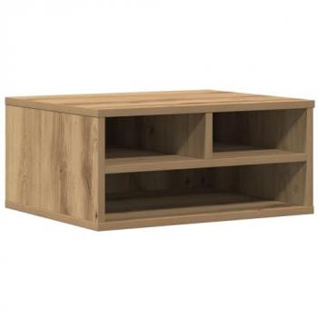 vidaXL Smoked Oak Printer Stand - 49x40x22.5 cm - Engineered Wood - Durable Office Organizer - Stain Resistant - Matte Finish