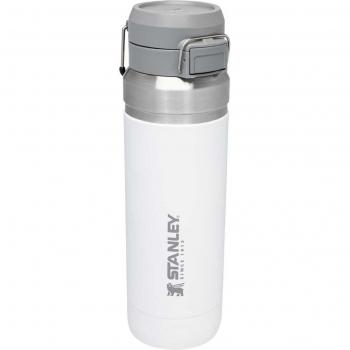 Termo Stanley Quick Flip 1.06L blanco con capacidad de 1.06 litros, diseño ergonómico, tapa de fácil apertura, aislamiento al vacío para mantener la temperatura, fabricado en acero inoxidable y compatible con bebidas frías y