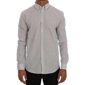 White Blue Striped Casual Cotton Regular Fit Shirt