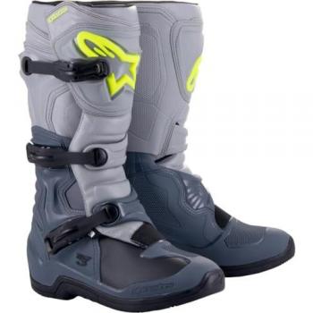 Alpinestars Tech 3 Motocross Boots - Dark Gray/Light Gray/Black (Size 38)